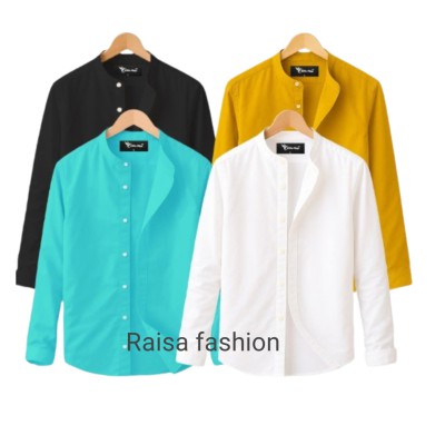 4 PCS Band Collar Shirt