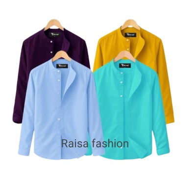 4 PCS Band Collar Shirt