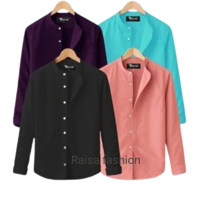 4 PCS Band Collar Shirt