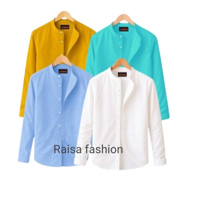 4 PCS Band Collar Shirt