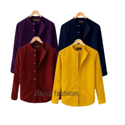 4 PCS Band Collar Shirt