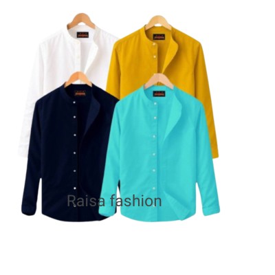 4 PCS Band Collar Shirt