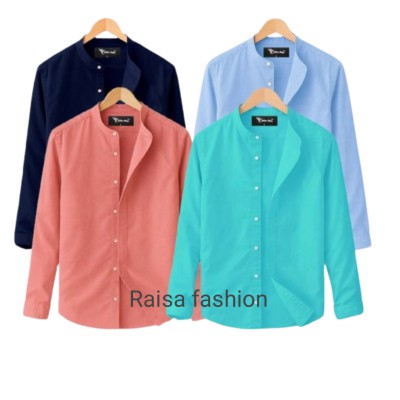 4 PCS Band Collar Shirt