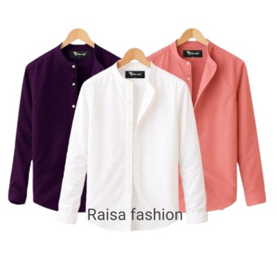 3 PCS Band Collar Shirt