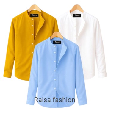 3 PCS Band Collar Shirt