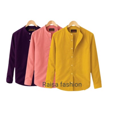 3 PCS Band Collar Shirt