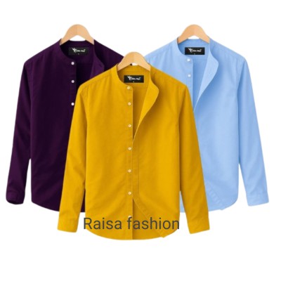 3 PCS Band Collar Shirt