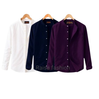 3 PCS Band Collar Shirt
