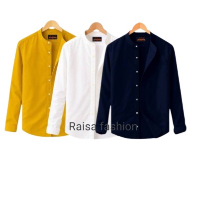 3 PCS Band Collar Shirt
