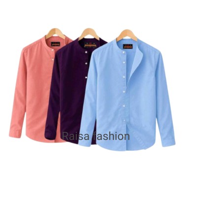 3 PCS Band Collar Shirt