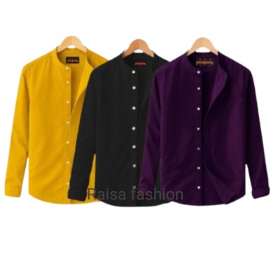 3 PCS Band Collar Shirt