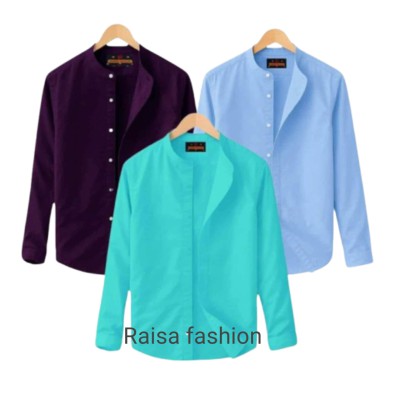 3 PCS Band Collar Shirt