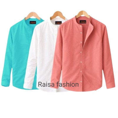 3 PCS Band Collar Shirt