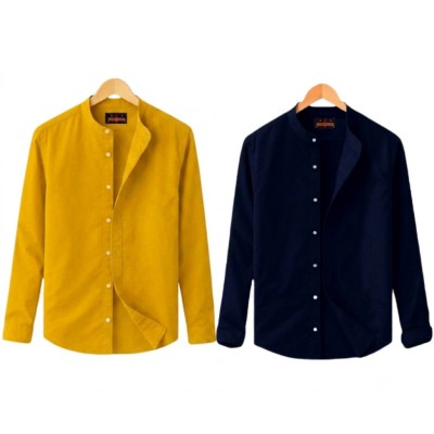 2 PCS Band Collar Shirt