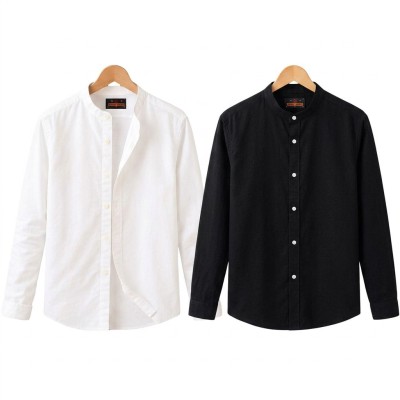 2 PCS Band Collar Shirt