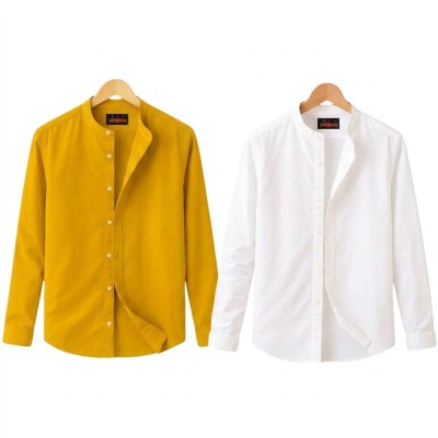 2 PCS Band Collar Shirt