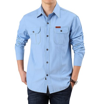 Long sleeve double pocket shirt