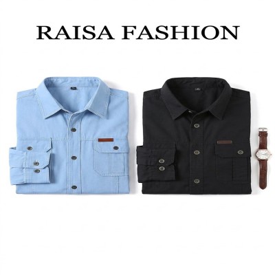 Long sleeve double pocket shirt