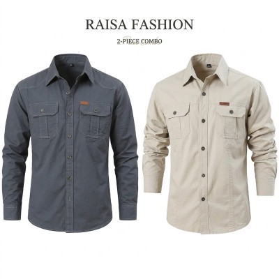 Long sleeve double pocket shirt