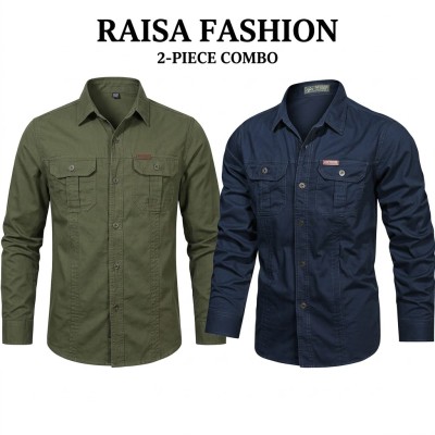 Long sleeve double pocket shirt