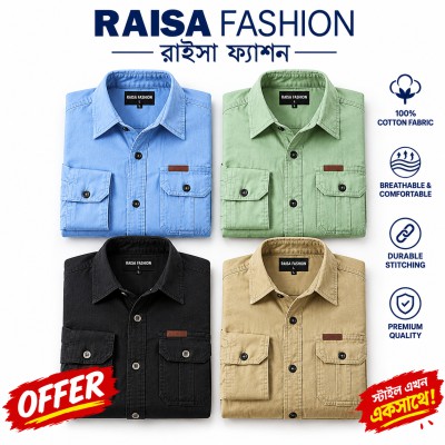 Long sleeve double pocket shirt