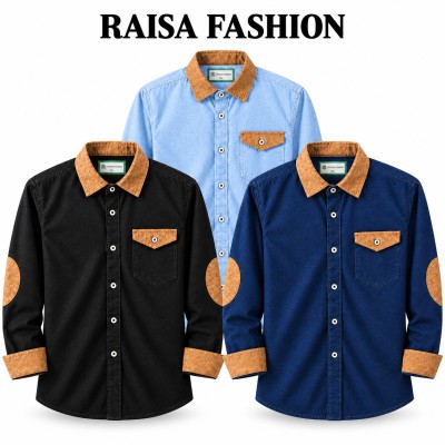 New denim 1 pocket Contrast Shirt