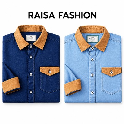 New denim 1 pocket Contrast Shirt