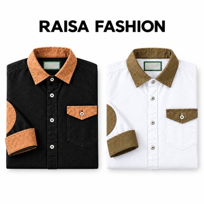 New denim 1 pocket Contrast Shirt