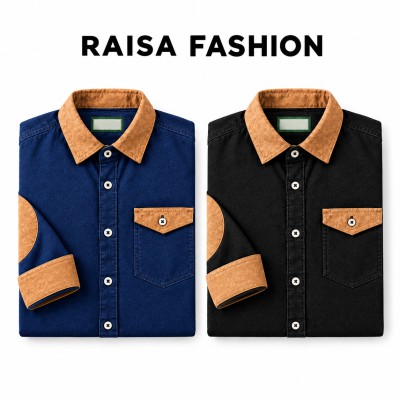 New denim 1 pocket Contrast Shirt