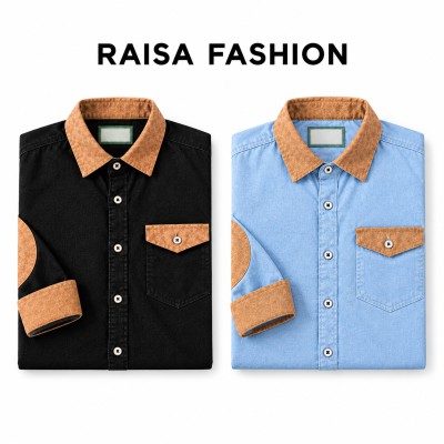 New denim 1 pocket Contrast Shirt