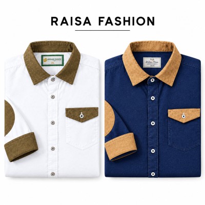 New denim 1 pocket Contrast Shirt