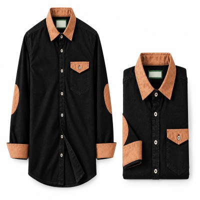 New denim 1 pocket Contrast Shirt