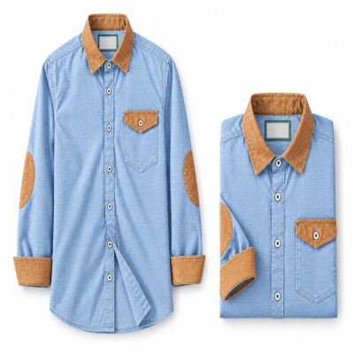 New denim 1 pocket Contrast Shirt