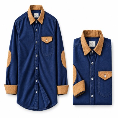 New denim 1 pocket Contrast Shirt