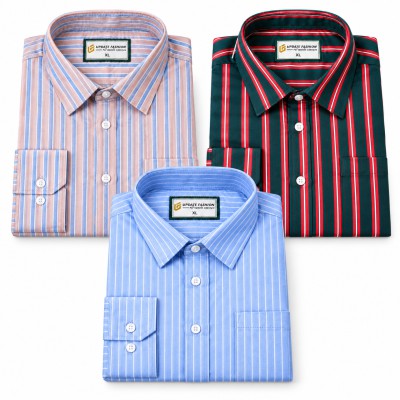 3 PCS Long Sleeve Stripe Shirt